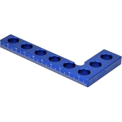 Règle d'angle à 90 degrés en alliage d'aluminium, bleue (1/5)