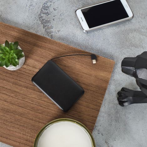 Batterie Portable - BE MIX - Slim - 5000 mAh - USB-C et Lightning - Noir (1/5)