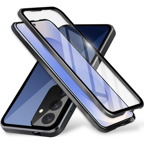 Custodia per Samsung Galaxy S25, con doppio vetro magnetico, nera (1/3)