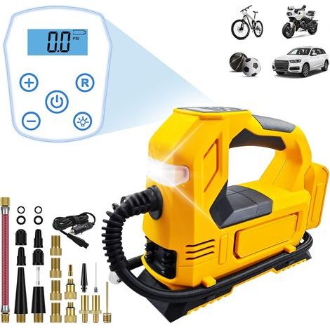 Compresseur d'air sans fil pour batterie Li-ion Dewalt 20 V, batterie portable, pompe à pneu automatique 150 PSI (1/5)