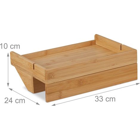 Pratica mensola da letto salvaspazio supporto libro sveglia 50 x 20 x 15 cm in bambù naturale 130014101