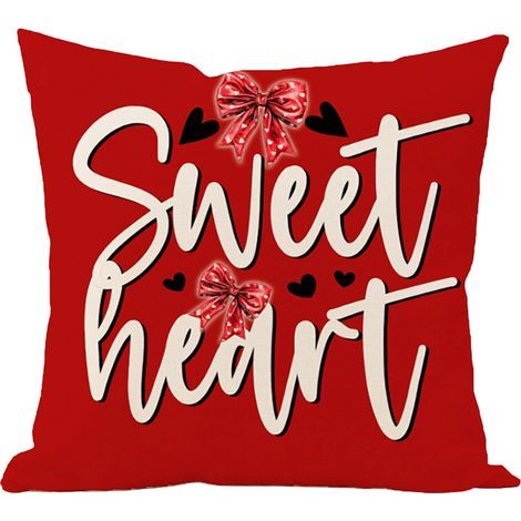 Taies d'oreiller pour la Saint-Valentin, housses de coussin carrées en lin, convenant aux canapés, aux lits et aux voitures taies d'oreiller lombaires pour la Saint-Valentin, décoration intérieure. (1/5)