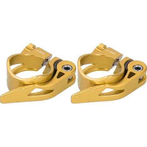 2-teilige Schnellspann-Sattelklemme aus Aluminiumlegierung, 31,8 mm, für Mountainbikes, C73 Gold Fahrradrohrbefestigung