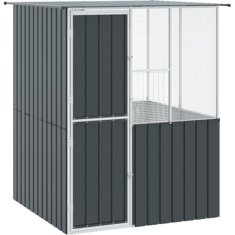 Cage pour oiseaux Anthracite 165 x 165 x 200 cm Acier galvanisé (1/5)