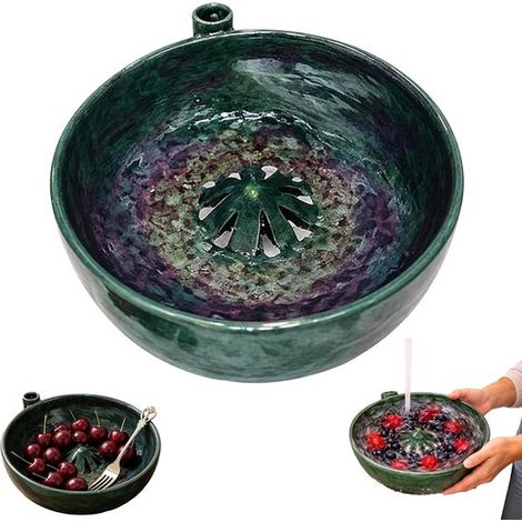 Ciotola autorotante per lavare frutta e bacche, senza BPA, ciotola portatile per lavare frutta con funzione di scarico e centrifuga per un lavaggio rapido. (1/5)