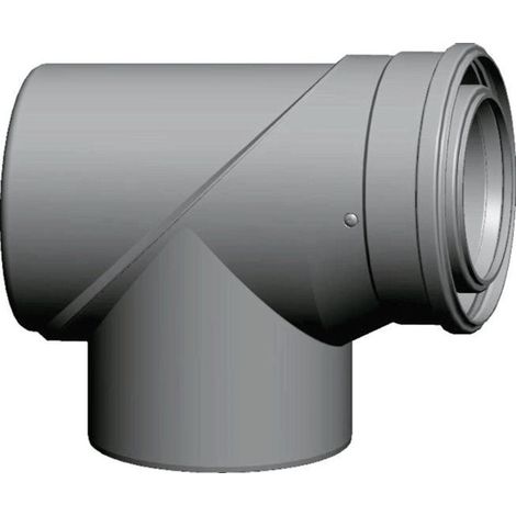 Wolf Raccordo a T di ispezione DN110/160 conc. 87 gradi, 250 mm, bianco, in PP, 2651543