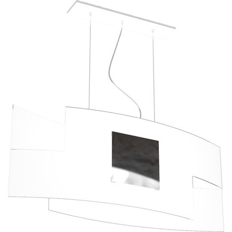 Sospensione Moderna Tetris Color Metallo Cromo Vetro Bianco 2 Luci E27 (1/4)