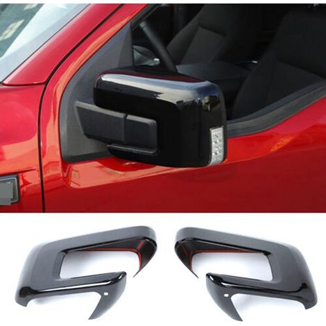 1 Paar glänzend schwarze Rückspiegelblenden für Ford F150/F-150 (Baujahre 21-22) (1/4)