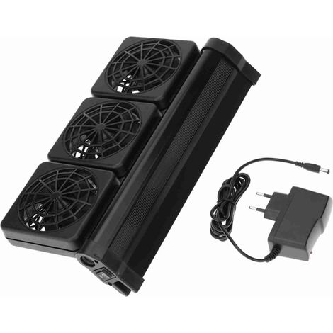 Ventilador de refrigeración para acuario con 2 velocidades de viento, fuente de alimentación de 100-240 V, clip para bordes de hasta 12 mm.
