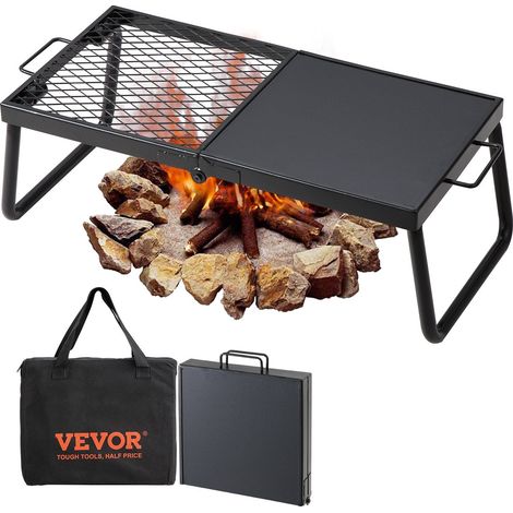 Gril Pliable pour Camping, Grille en Acier Renforcé de 57 cm, Accessoire de Cuisine pour Feu de Camp avec Sac de Transport (1/5)