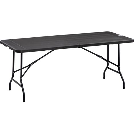 Tavolo Catering Pieghevole 180x75,5x73 cm in Acciaio e HDPE Grigio Scuro (1/5)