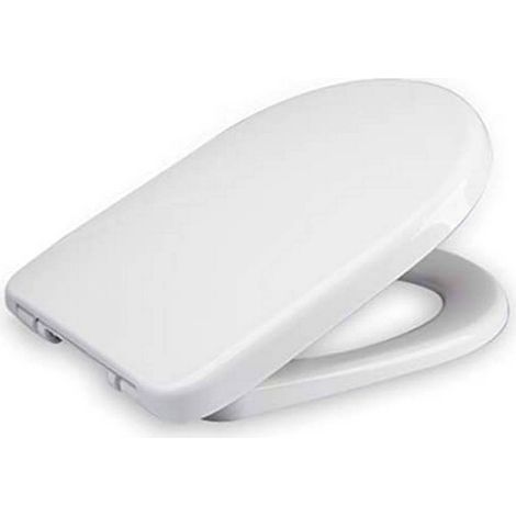 WOLTU Toilettendeckel,WC Sitz mit Absenkautomatik,Klodeckel D-Form weiß Kunststoff, Softclose Antibakterielle Beschichtung