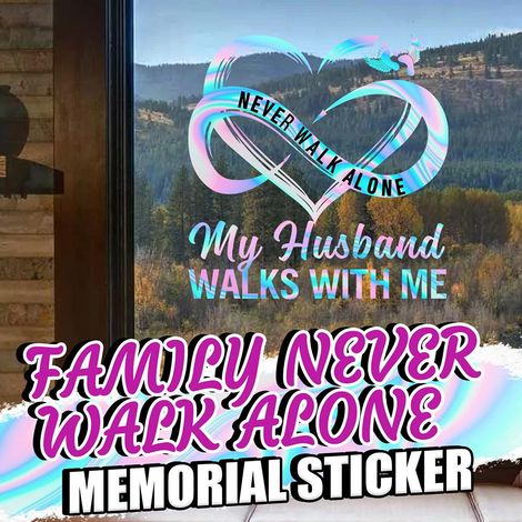 3-teiliges Familienaufkleber-Set „Never Walk Alone“ – Aufkleber für Auto, Gepäck, Laptop, Kühlschrank, Motorrad, Skateboard – Strapazierfähige Dekoaufkleber