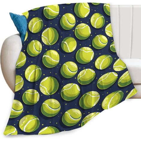 Weiche Tennisdecke aus Wolle, 152 x 203 cm – Bequeme, flauschige Flanell-Sofa-/Bettdecke, geeignet für Männer, Frauen und Kinder – Ideal für Sportbegeisterte.