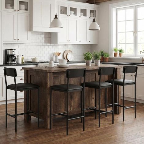 Lot de 6 tabourets de bar 65cm avec dossier (1/5)