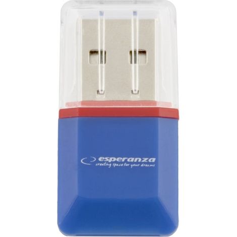 Lettore di schede micro sd usb blu
