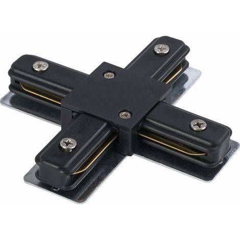 Connecteur en X pour rail Nowodvorski PROFILE noir 9188 (1/2)