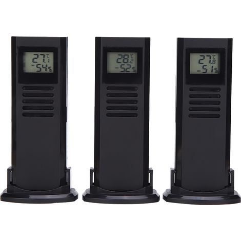 Station météo numérique sans fil TS-6210 avec thermomètre et plusieurs capteurs intérieurs et extérieurs, horloge atomique numérique