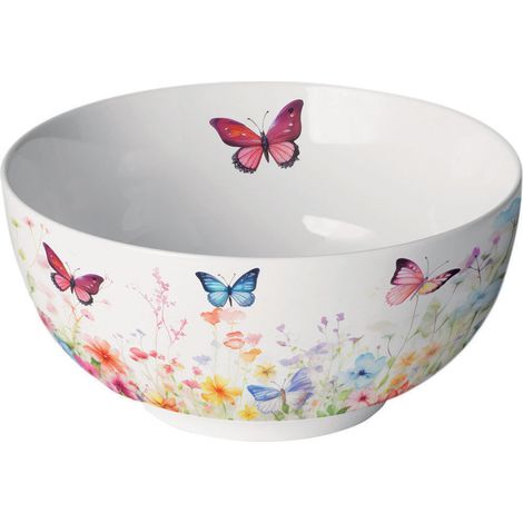 Bol blanc en porcelaine jardin des papillons (1/2)
