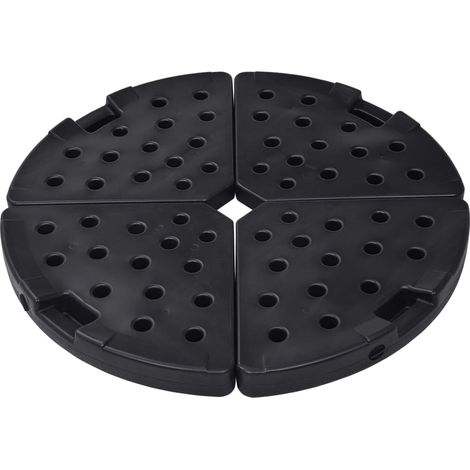 INLIFE Socle de parasol en forme d'éventail 4 pcs Noir (1/5)