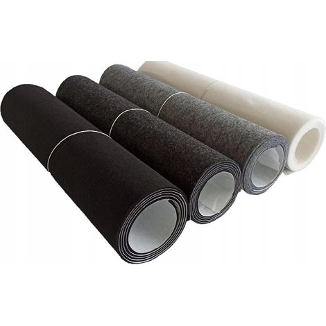 1 Rouleau Feutre Autocollant Noir 250cm x 150cm 2mm Isolation Phonique Thermique Voiture Maison DIY (1/5)
