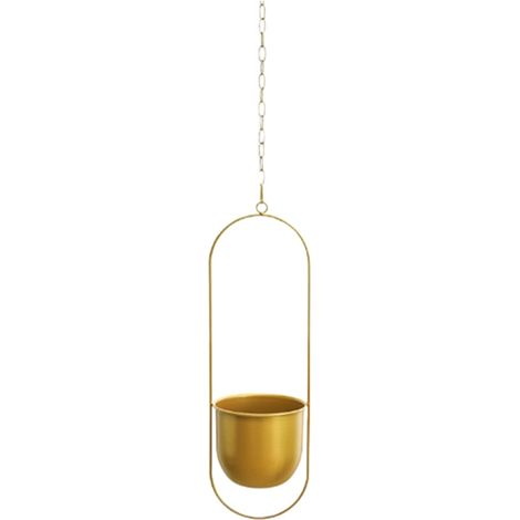 Hängender Blumentopf, minimalistischer Stil, geeignet für den Innen- und Außenbereich, goldfarben. (1/4)