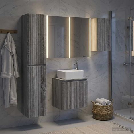 vidaXL Bathroom Cabinet Set 5 pcs Grey Sonoma Engineered Wood (1/5)