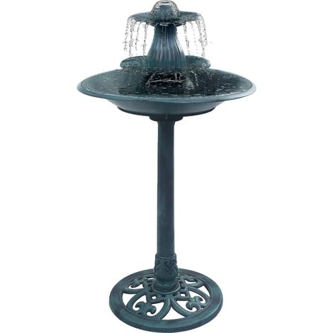 Vogelbad mit Springbrunnen Grün 50×91 cm Kunststoff