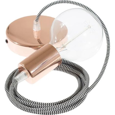 Lámpara colgante creative cables rz04 zigzag cable textil cobre (1/3)