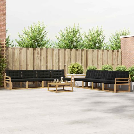 vidaXL Outdoor-Sofagarnitur 9 pcs Weiß und Schwarz 79 x 79 x 37 cm (1/5)