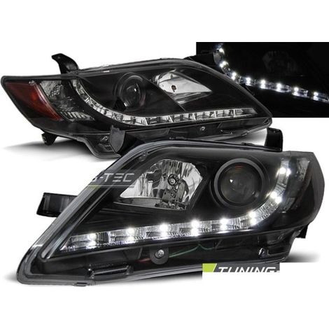 Paire de feux phares Toyota Camry 6 XV40 06-09 Daylight LED noir-27361842 (1/2)
