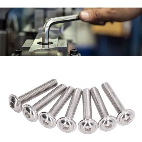 Vis à tête cylindrique creuse hexagonale en acier inoxydable A2-70 avec rondelle, boulon à bride M630 mm (1/5)