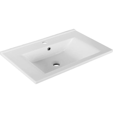 Aqualine Zuno - Waschtisch 65x45 cm, mit Überlauf, mit Hahnloch, weiß 9065