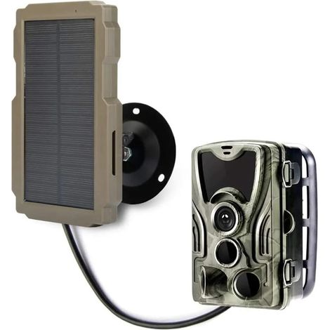 Caméra Faune Sauvage Kit De Panneau Solaire for Caméra Jeu Piste, Chargeur Rechargeable 3000mAh 6V-12V for Accessoires Chasse en Plein Air Fiable Précise (1/5)