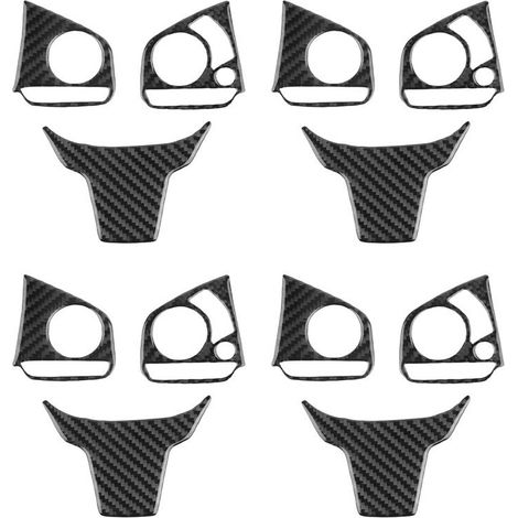 12Pcs Voiture en Fibre de Carbone Volant Bouton Interrupteur Couvercle Couvercle Garniture DéCoration pour 2016 - 2019 (1/2)