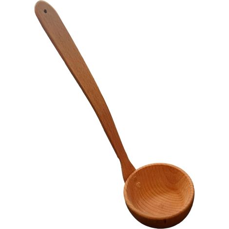 1 Louche en bois, manche ergonomique, hêtre naturel, pour soupes et sauces, cuisine domestique et professionnelle (1/5)