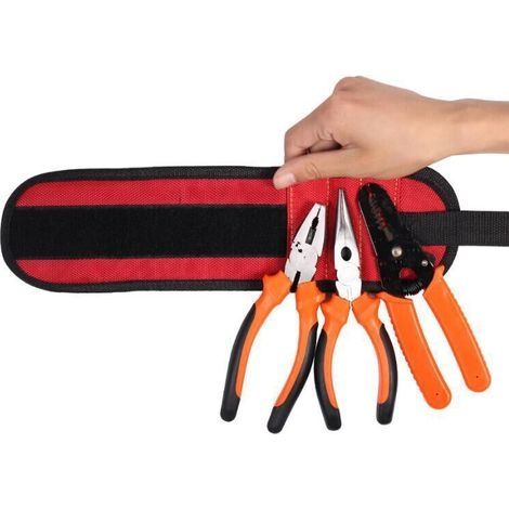 Magnetisches Armband aus Polyester, Reparaturwerkzeug, tragbare Werkzeugtasche für Elektriker, Werkzeuggürtel (1/4)