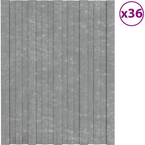Panneau de toiture 36 pcs Argenté 60 x 45 cm Acier galvanisé (1/5)