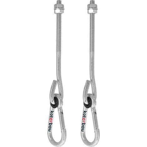 FITLAB-Lot de 2 crochets de balançoire M10 – Acier galvanisé – Longueur 270 mm – Charge maximale 200 kg – Pour hamacs et équipements suspendus (1/5)