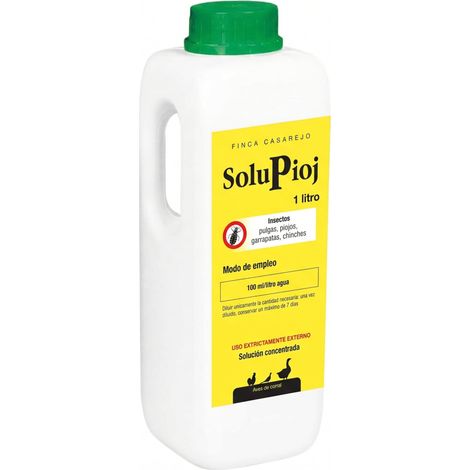 Producto Natural contra el ácaro Rojo - Elimina piojos de Las gallinas, pulgas, garrapatas y chinches del gallinero - Solupioj (1 L)