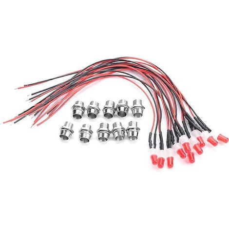 10 Stück 12V 8mm vorverdrahtete LED-Leuchtdioden mit Dauerlicht, ultrahell, wasserklar (02)