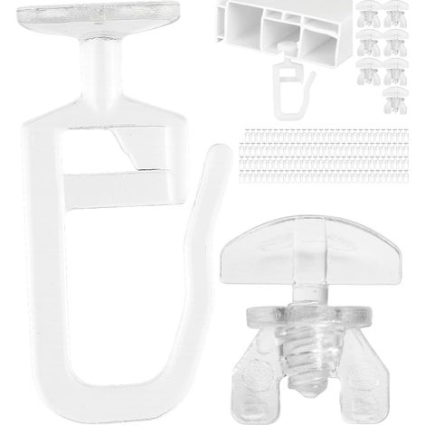 Patins à Rideaux pour Rails à roulement intérieur, 128 pièces, avec Ø 11 mm tête Plate, Set de 8 arrêts de Rideaux, en Clair, Patins à Plis pour Rail à banne, Route à courtine, Baiser à Assez (1/5)