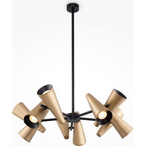 Maytoni Giro Plafonnier moderne à 10 lampes à bras multiples en laiton GU10 (1/4)