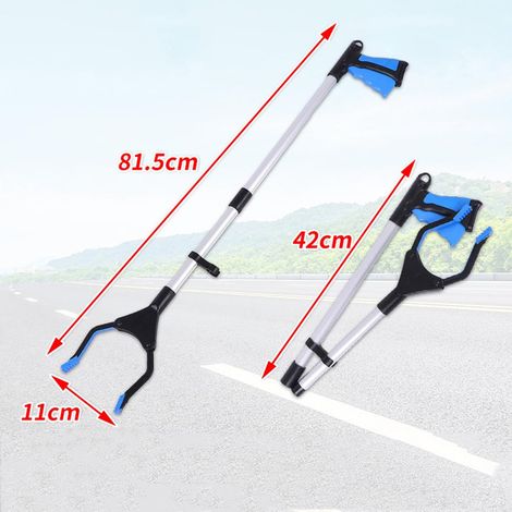 32\\\" Pince Extension Pliable  Pince Rotative en Caoutchouc, Extension Bras Long pour Ramasse-Dchets - bleu (1/5)