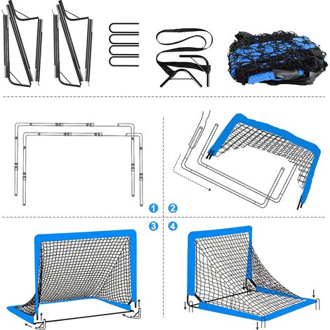 Filet pliable de but de Football Portable, 2 pièces, équipement d'entraînement pour enfants et adolescents (1/5)