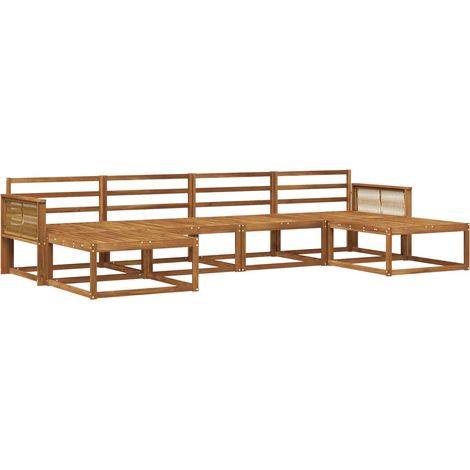 Conjunto de sofás de exterior 6 pcs Natural vidaXL