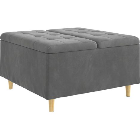 Aufbewahrungsottomane Dunkelgrau 80 x 80 x 45 cm Samt vidaXL
