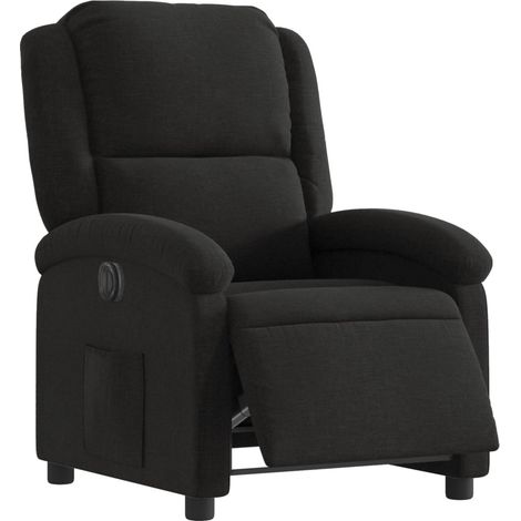 Poltrona relax TV con comodissima funzione reclinabile elettrica in tessuto nero DEC028491