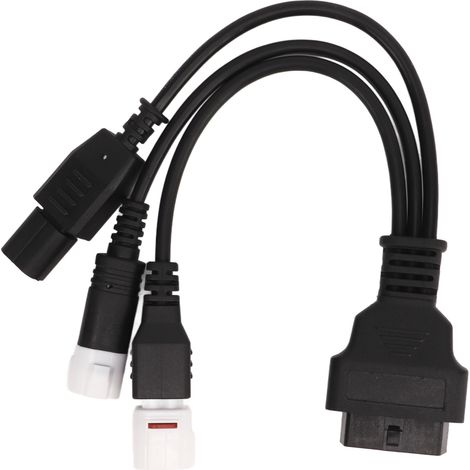 Ortviai Câble de diagnostic OBD2 moto 3-en-1 (3/4/6 broches) avec rallonge et séparateur Y pour Yamaha, Honda et autres (1/5)