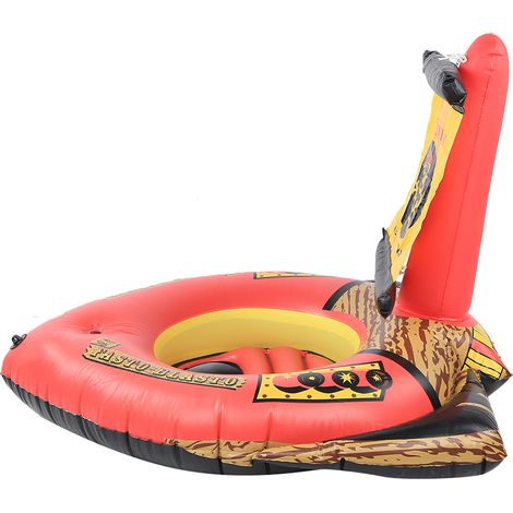 Bateau gonflable en PVC pour adultes et enfants avec pistolet à eau, motif pirate, style ancien, 127 x 124 x 72 cm (1/5)